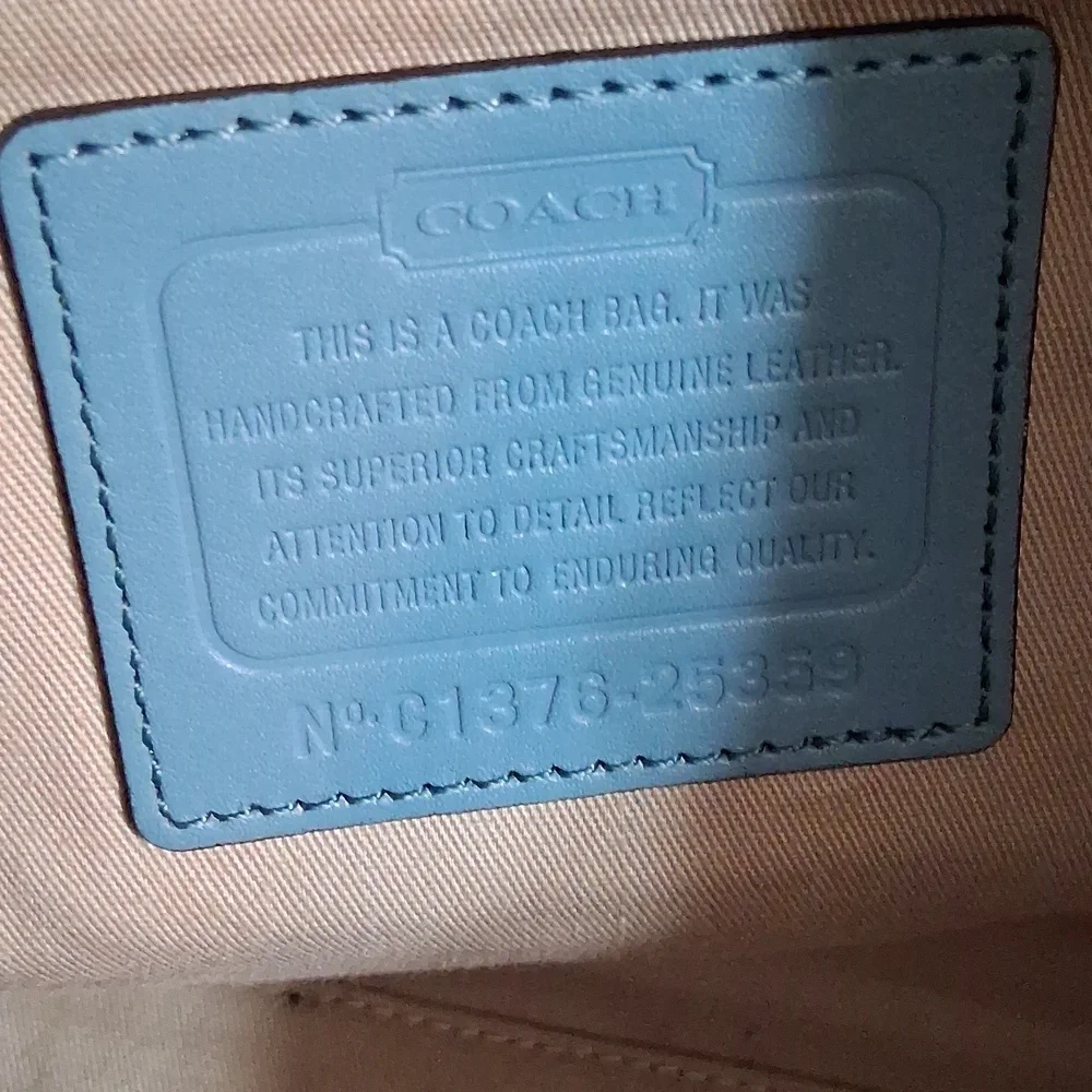 Coach Chelsea Carryall Elegant Robin Egg Blue Leather Satchel Bag - Picture 9 of 11